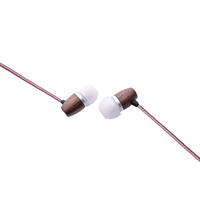 Wooden in-ear stereo earphone for mobile YM-W01-WN wired earphone for mobile and computer