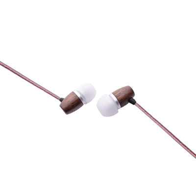Wooden in-ear stereo earphone for mobile YM-W01-WN wired earphone for mobile and computer