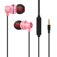 wired in ear earbuds with microphone metallic earbuds